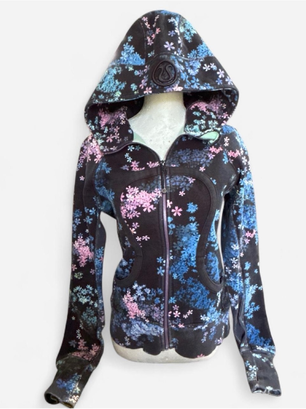 Vintage Lululemon athletica Scuba Hoodie in “Petal Pop” floral print full zip.
